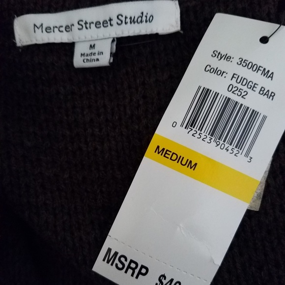 Chocolate Brown Knit Open Front Cardigan - Picture 4 of 5